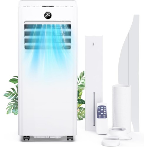 Portable Air Conditioner 7000BTU with Cooling, Ventilation and Dehumidification Mode, 2 Control Modes, Installation Kit, Digital Display, for Home