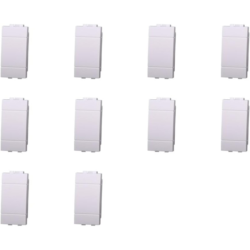 Модул с фалшив полюс, бял, съвместим с BTicino Living, капачка, опаковка от 10 броя