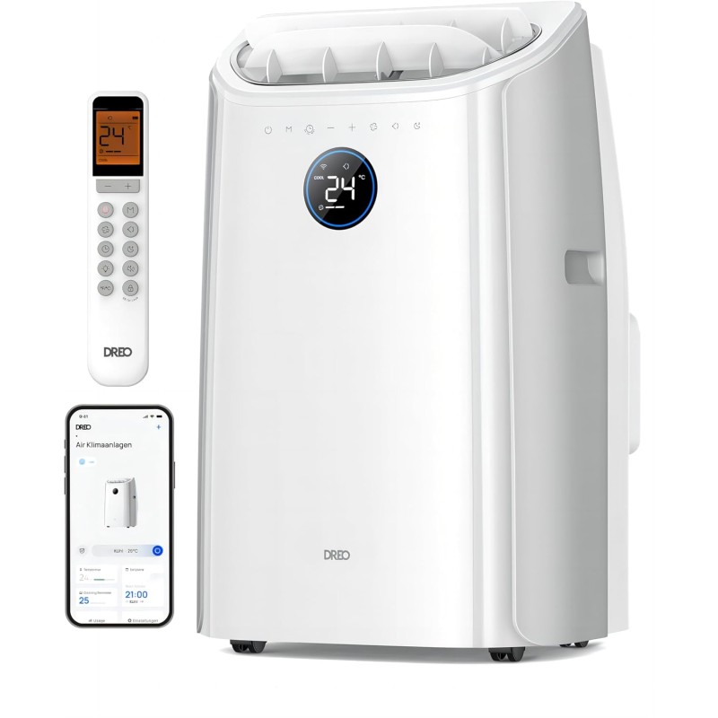 Dreo Portable Air Conditioners, 10,000 BTU AC Unit for Bedroom with Drainage-free Cooling, APP/Voice/Remote Control, 24-Hour Timer with Fan & Dehumidifier, AC515S